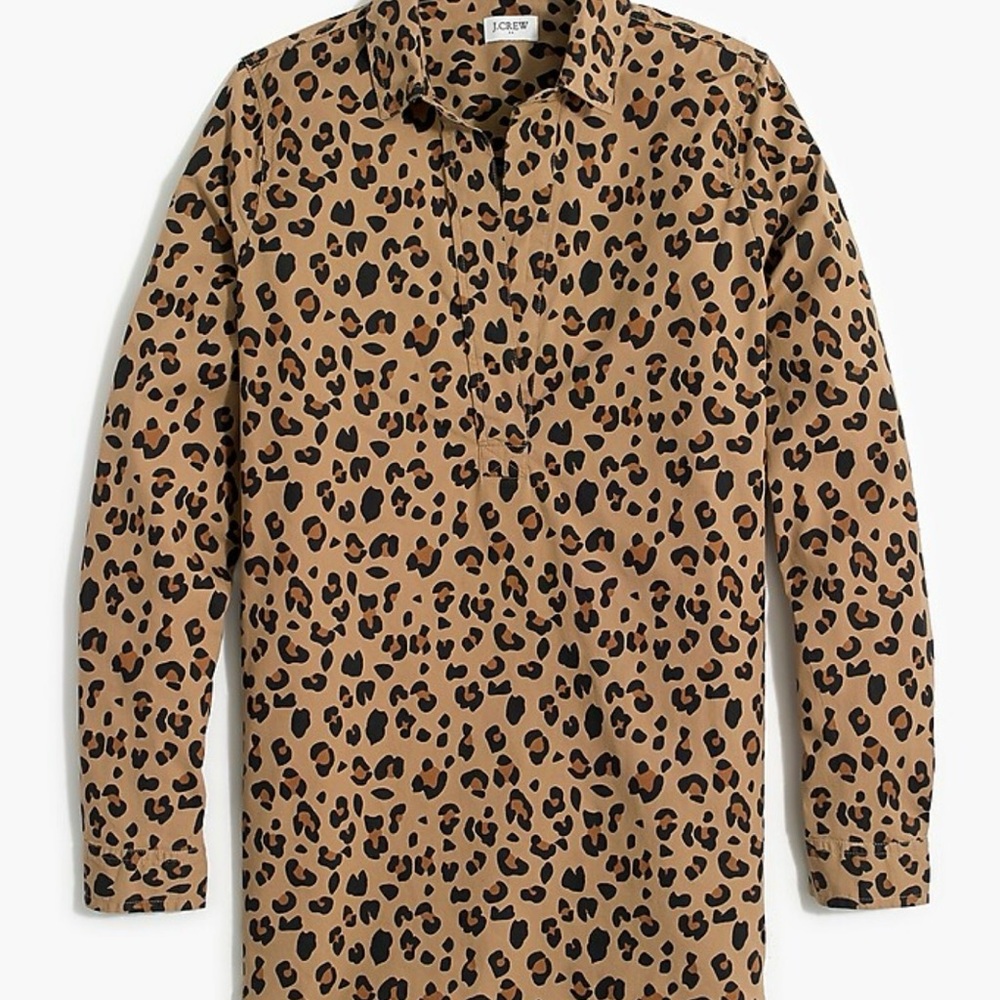 J.Crew High-Low Leopard Popover Tunic